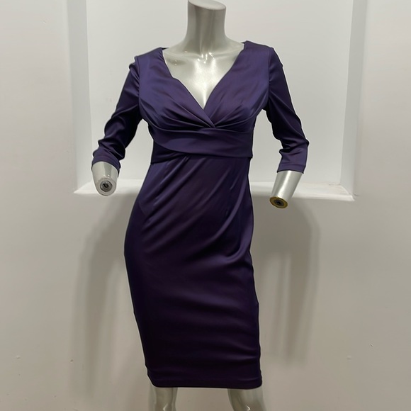 Donna Rocco New York Short Sleeve Sheath Dress Purple Size 2 - Picture 1 of 12